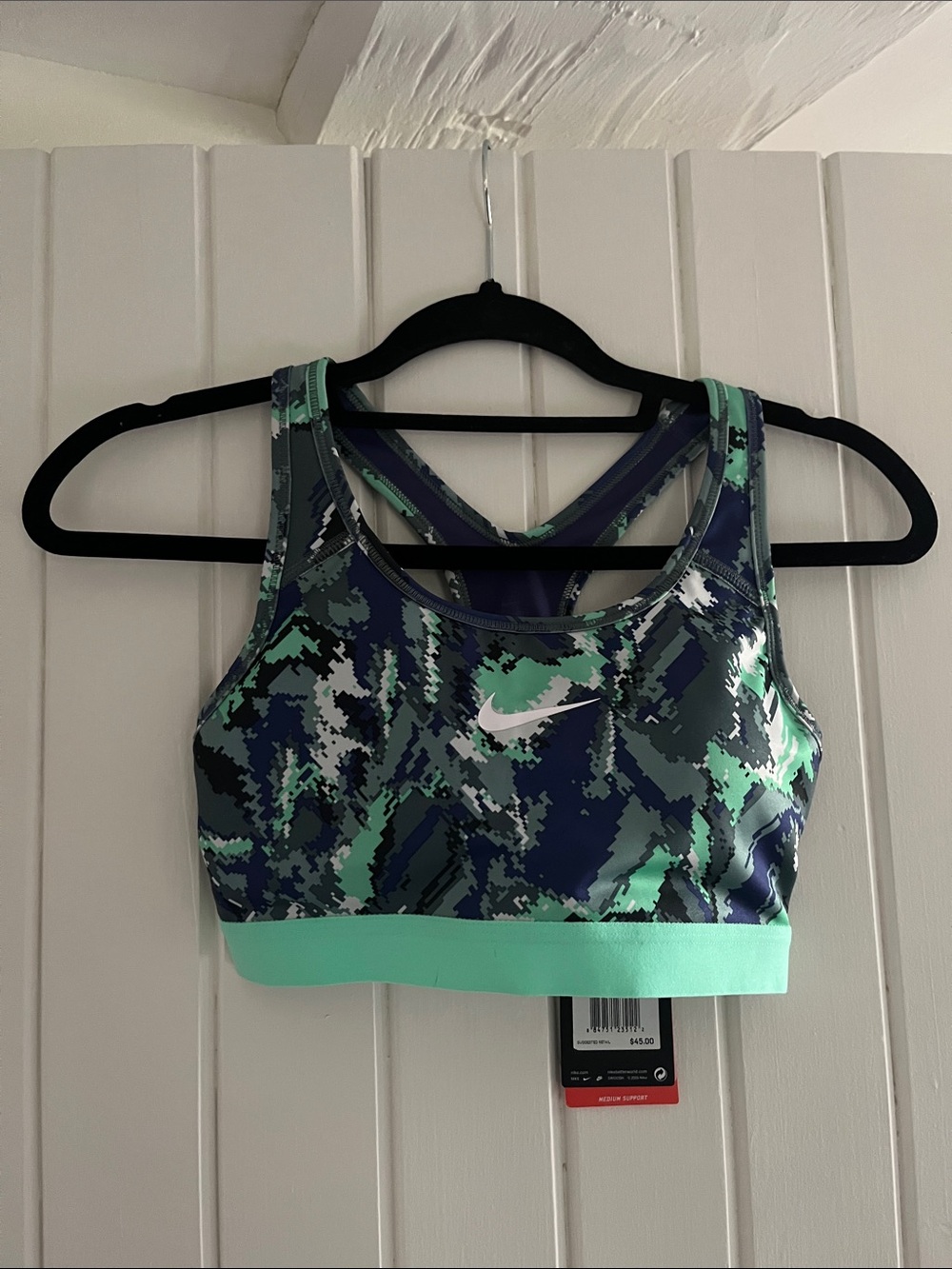 Nike Mint & Navy/Purple Camo Crossback Sports Bra